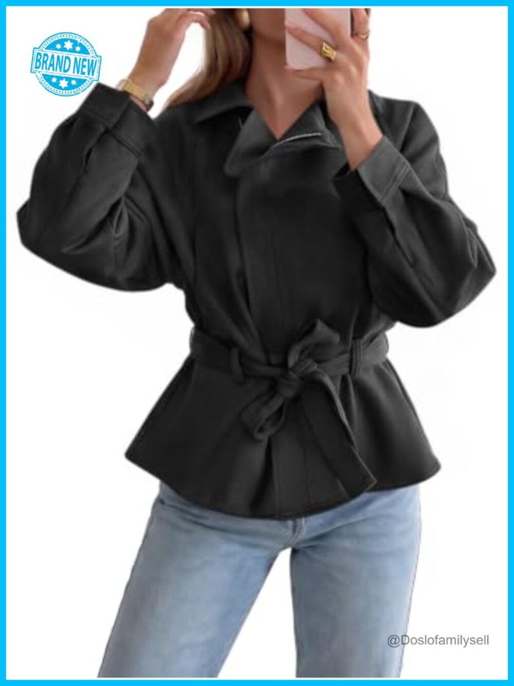 Faux Suede Cropped Moto Jacket Zip Up Lapel Trench Coat